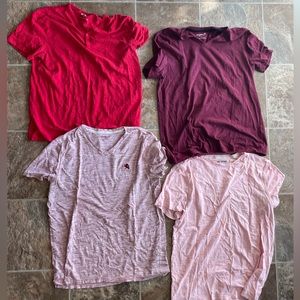 Bundle of Men's Express t shirts in pink, red, maroon size large